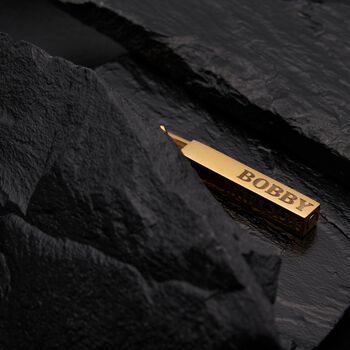Personalised 18 K Gold Bar Pendant Chain For Men And Women, 7 of 12
