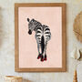 Custom Personalised Zebra Wearing Heels Art Print, thumbnail 5 of 12