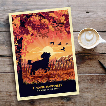 Cockapoo In An Autumn Park. Limited Edition Dog Print, 4 of 11