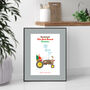Personalised Rudolph The Red Nosed Tractor Xmas Print, thumbnail 3 of 8