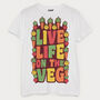 Live Life On The Veg Men's Slogan T Shirt, thumbnail 3 of 3