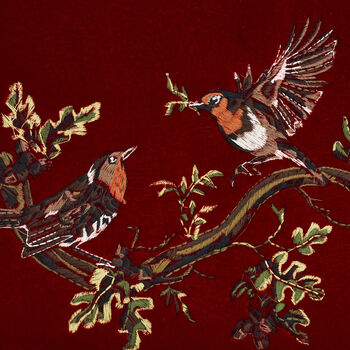 Robin Love Embroidered Red Medium Pouch, 3 of 7