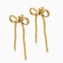 Women’s Bow Earrings With Herringbone Chain In 18k Gold, Bridesmaid, Party Jewellery, thumbnail 2 of 4