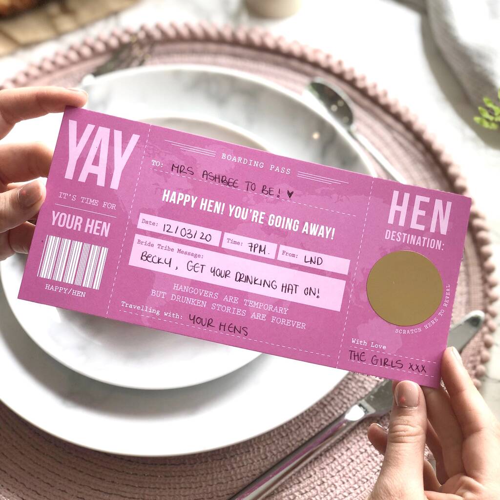Hen Party Surprise Scratch Off Boarding Pass, 1 of 11