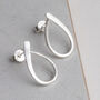 Sterling Silver Ribbon Loop Studs, thumbnail 1 of 4