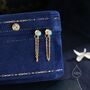 Sterling Silver Blue Opal And Chain Ear Jacket, thumbnail 4 of 11