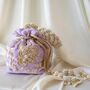 Arisha Lilac Velvet Potli Bag, thumbnail 2 of 6