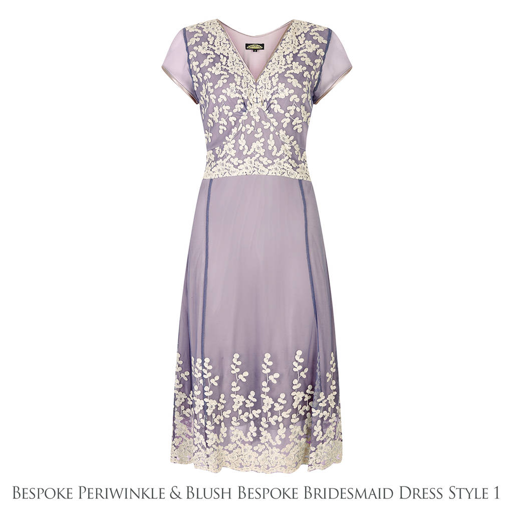 Bespoke Lace Bridesmaid Dresses In Periwinkle Blue By Nancy Mac ...
