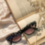 Grey Tortoise Shell Thick Diamond Frame Sunglasses, thumbnail 3 of 12