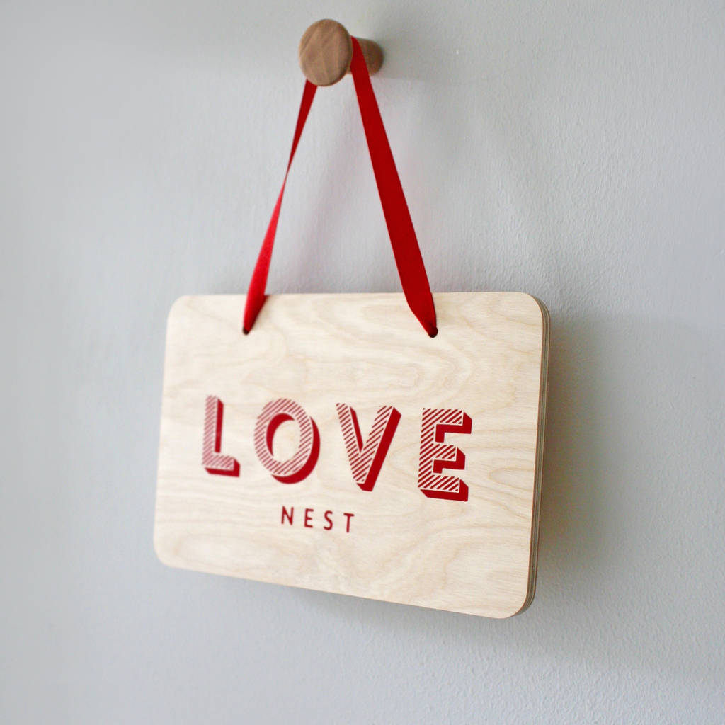 Love Nest Wooden Sign, 1 of 3