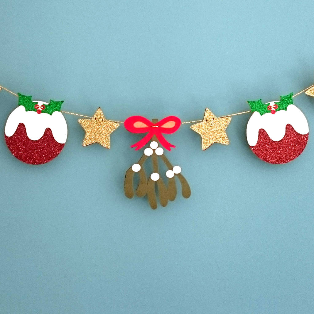 Sparkly Christmas Garland By Nickynackynoo Notonthehighstreet Sparkly Christmas Garland