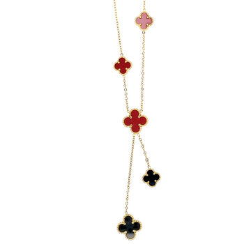 Double Sided Clover Necklace In Lariat Style, 5 of 9