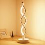 White Twist Wave LED Table Lamp, thumbnail 1 of 9