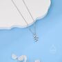 Tiny Little Cz Leaf Pendant Necklace In Sterling Silver, thumbnail 4 of 12