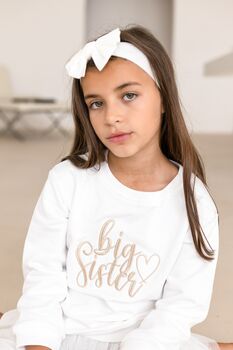Embroidered Big/Little Sibling Sweatshirts With Heart Design Brother And Sister Available, 3 of 11