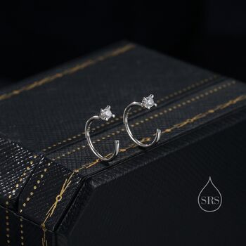 Extra Tiny 2mm Cz Huggie Hoop Earrings, 8 of 12