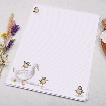 A4 Letter Writing Paper With Duck And Chicks, 3 of 4