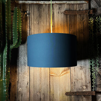 Petrol Cotton Lampshade With Gold Or Copper Foil Lining, 6 of 10