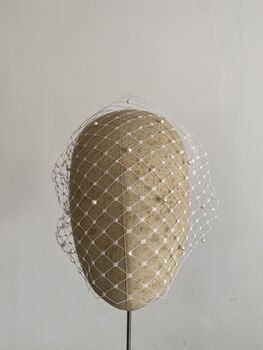 White Pearl Bridal Veil 'Chloe', 7 of 9