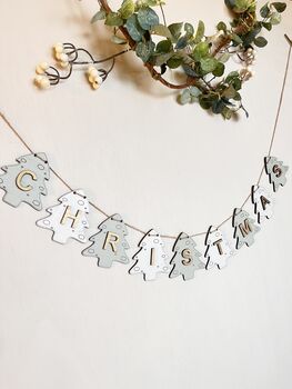 Personalised Wooden Christmas Bunting Charming Seasonal Garland For Home Decor, 11 of 12