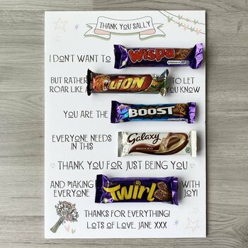 Personalised Thank You Chocolate Board, 2 of 4