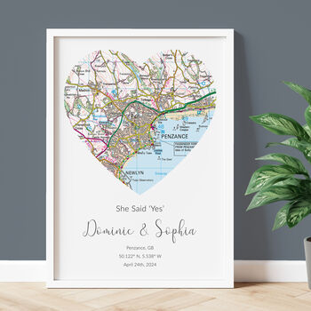 The Place We Got Engaged Ordnance Survey Landranger Personalised Map Print Engagement Gift, 2 of 12