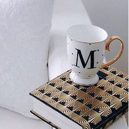 Black And Gold Spotty China Letter Mug, 2 of 4