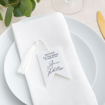 Personalised White Pennant Flag Name Place Setting, 2 of 4