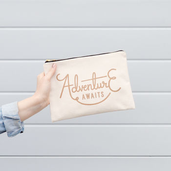 'Adventure Awaits' Canvas Pouch, 2 of 6