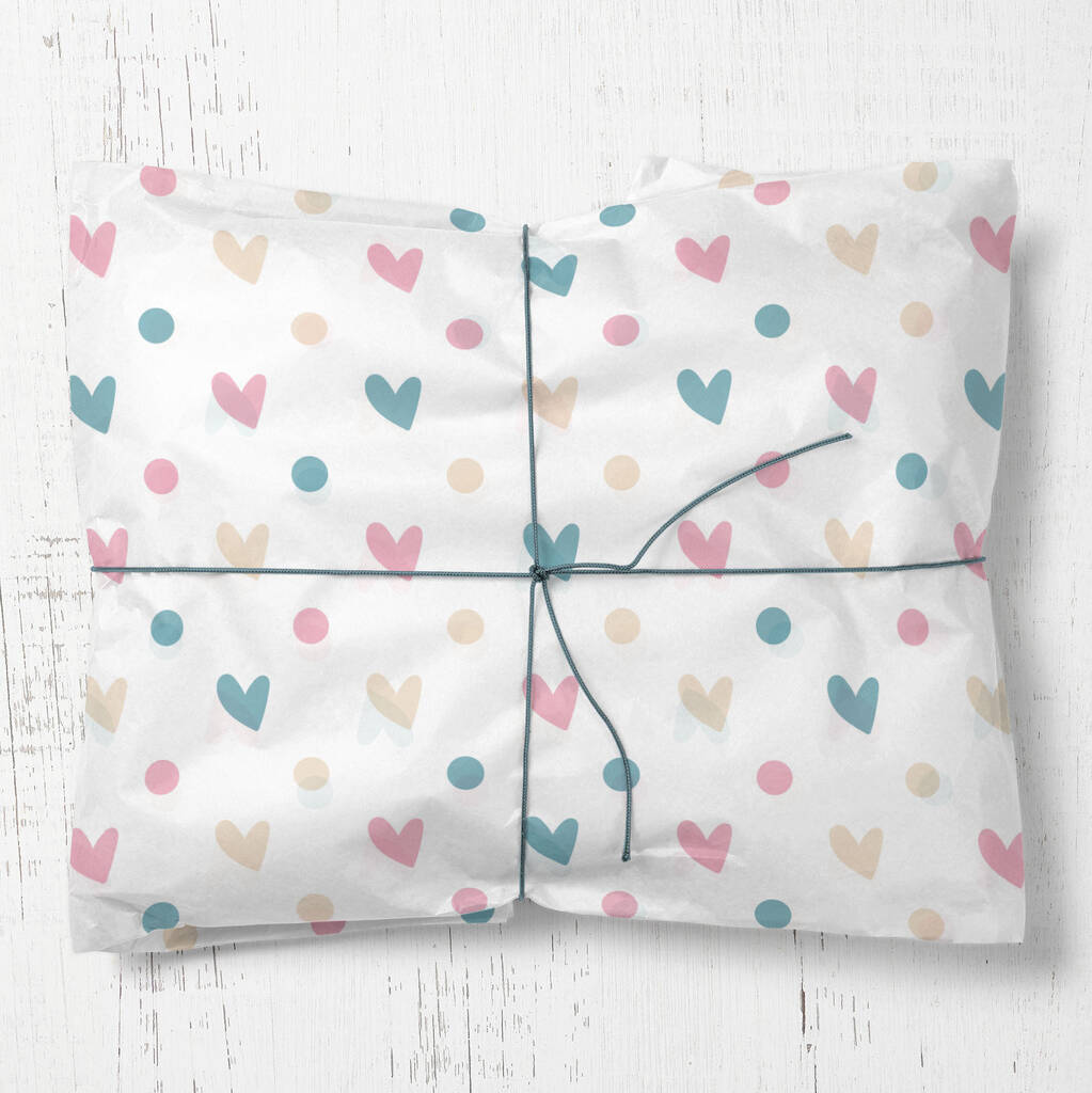 Heart Wrapping Paper Valentine Gift Wrap Roll, 1 of 3