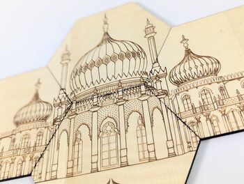 Brighton Royal Pavilion Coasters Set Of Four Maple Wood, 7 of 9