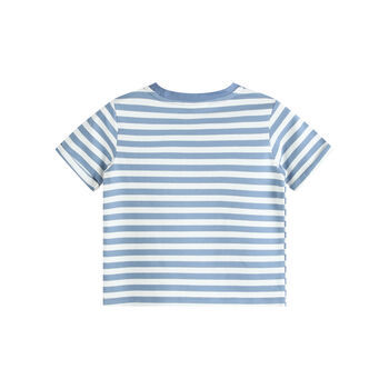 Luca Soft Blue Short Sleeve Stripe T Shirt, 2 of 4