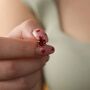 9ct Gold Garnet Stud Earrings, thumbnail 2 of 3