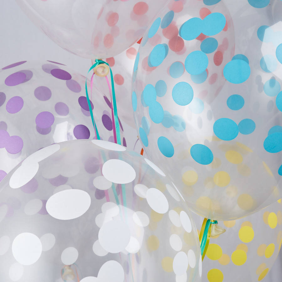 Confetti Rainbow Printed Balloons By Pink Biscuits