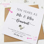 Personalised 10th Wedding Anniversary Card With Tin Heart, thumbnail 2 of 9
