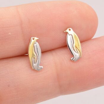 Sterling Silver Cute Penguin Stud Earrings, 6 of 12