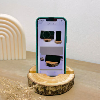 Wooden Log Slice Phone Holder And Tablet Holder, 3 of 8
