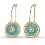 Turquoise Pool Gold Fill Large Hoops, thumbnail 1 of 3