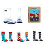 Squelch Transparent Wellies And Three Sock Set Penguins, thumbnail 2 of 7