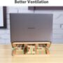 Adjustable Wooden Laptop Riser Stand, thumbnail 3 of 12