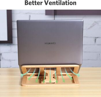 Adjustable Wooden Laptop Riser Stand, 3 of 12