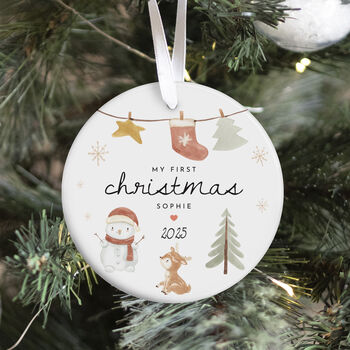 First Christmas Ceramic Ornament Gift For Children, 2 of 7