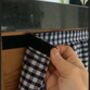 Velcro Sink Skirt, Bespoke Navy Gingham Cabinet Curtain, thumbnail 2 of 6
