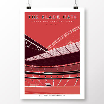 Sunderland The Black Cats Wembley Poster, 2 of 8