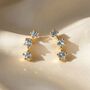 Blue Topaz December Birthstone Climber Stud Earrings, thumbnail 1 of 4