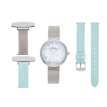 Annie Apple Leather/Mesh Interchangeable Fob Watch, 5 of 7