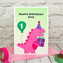 'Dinosaur' Personalised Girls Birthday Card, thumbnail 3 of 4