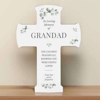 Personalised Memorial Cross Wooden Ornament, 5 of 5