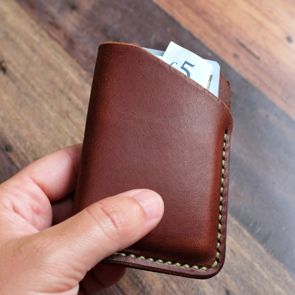 Personalised Leather Pouch Wallet By Hide & Home