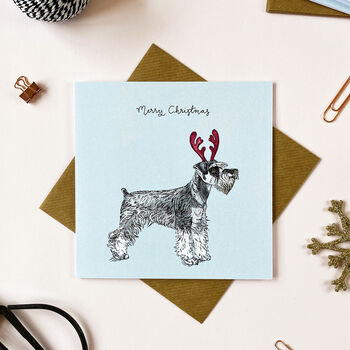 Festive Miniature Schnauzer Christmas Wrapping Paper, 4 of 4